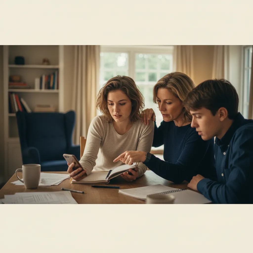 Family discussing different ways to capture stories