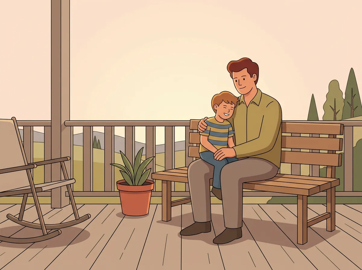 A father sharing stories with his child
